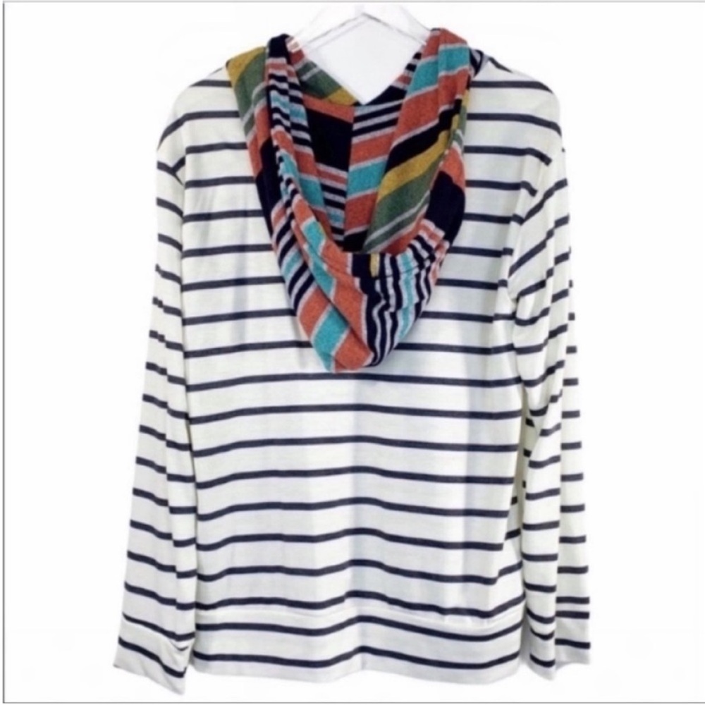 12 PM BY MON AMI striped hoodie top XL - Picture 6 of 8